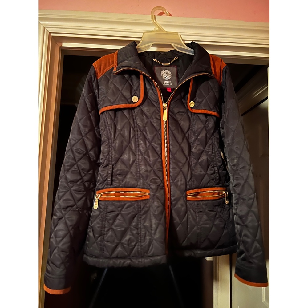 Vince Camuto Lightweight Black/Brown Rider Jacket